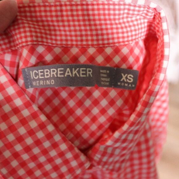Icebreaker | Short Sleeve Button Down Wool Shirt Gingham XS - Picture 4 of 6
